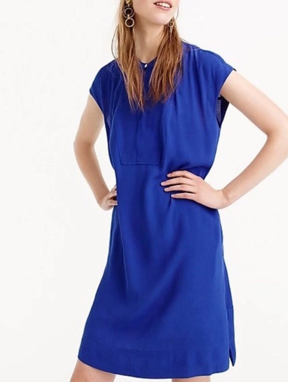 J Crew Ocean Blue Mini Shift Dress